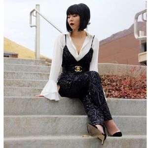 Hand sewn sequin detail jumpsuit (NEW)